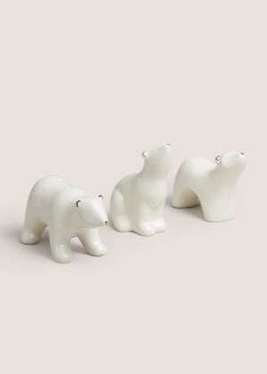 3 Piece White Polar Bear Ornaments 3 Piece White Polar Bear Ornaments