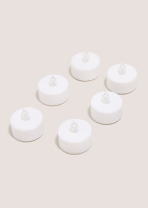 6 Pack White LED Tealights 6 Pack White LED Tealights