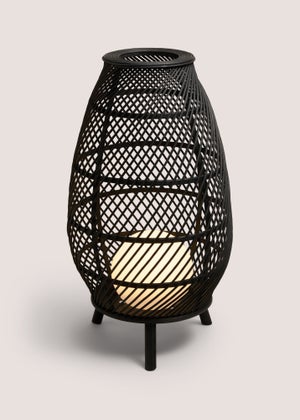 Black Bamboo Rattan LED Lantern Black Bamboo Rattan LED Lantern