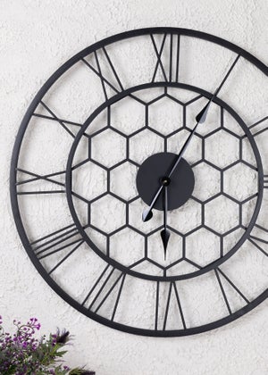 Charles Bentley Stanwick Indoor Outdoor Round Skeleton Wall Clock (Dia. 90cm)