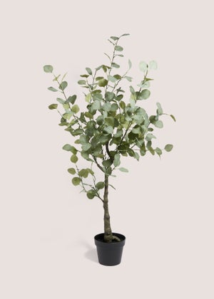 Faux Eucalyptus Tree In Black Pot