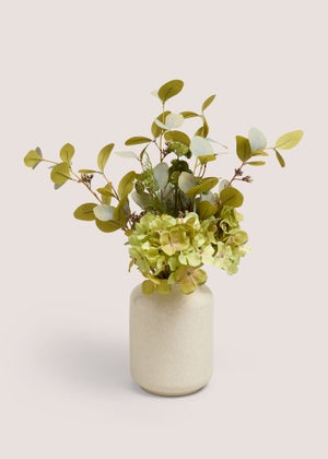 Green Hydrangea Speckled Vase