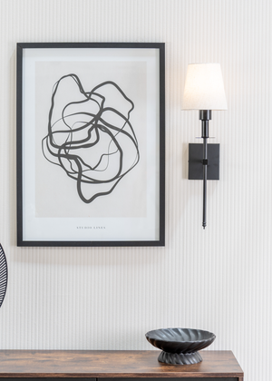 ValueLights Dimmable Black Wall Light with Cream Shade Integrated LED