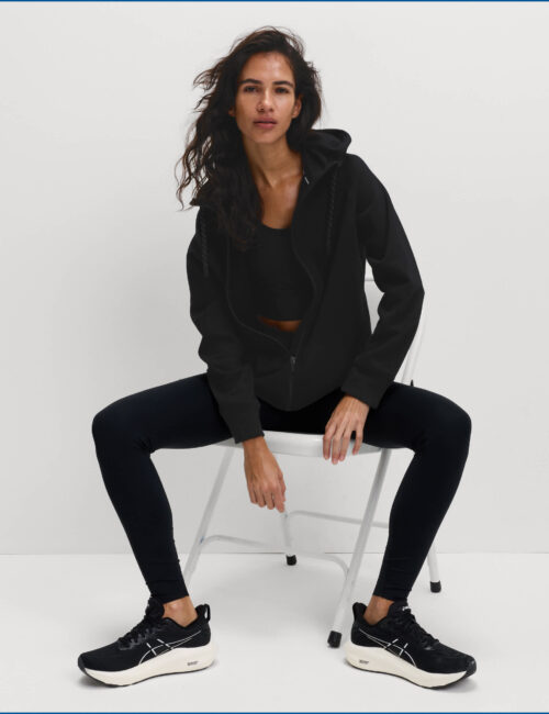 Cotton Rich Zip Up Relaxed Hoodie