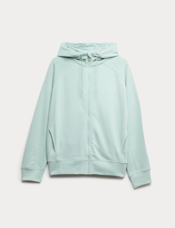 Cotton Rich Zip Up Relaxed Hoodie