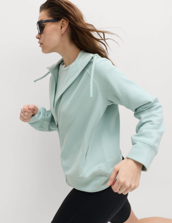 Cotton Rich Zip Up Relaxed Hoodie