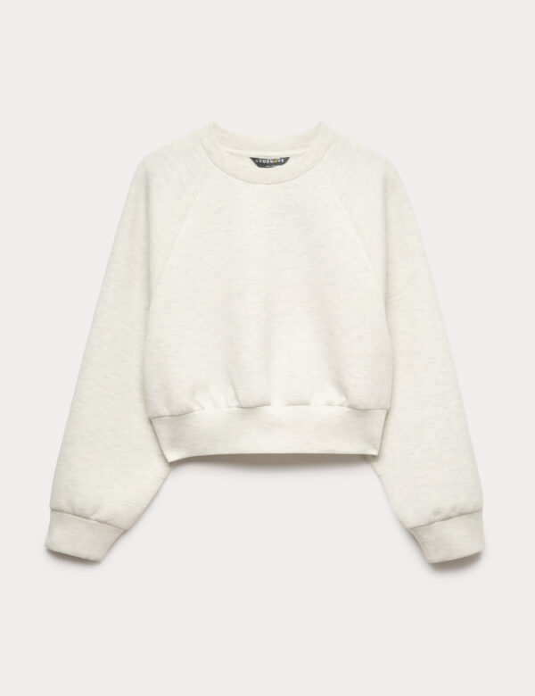 Scuba Crew Neck Relaxed Crop Sweatshirt