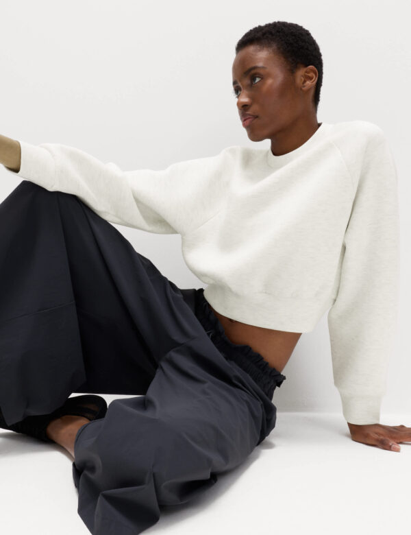 Scuba Crew Neck Relaxed Crop Sweatshirt