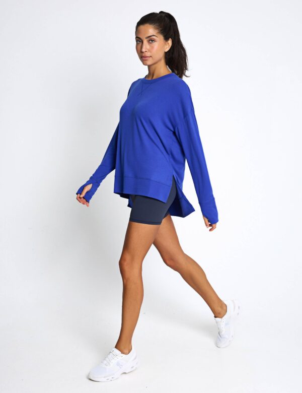 Shelby Crew Neck Step Hem Relaxed Sweat-shirt