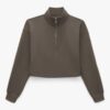 Vega Funnel Neck Half Zip Crop Sweatshirt