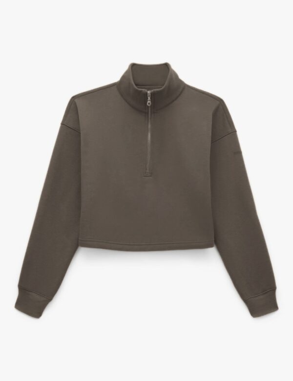 Vega Funnel Neck Half Zip Crop Sweatshirt