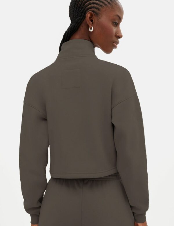 Vega Funnel Neck Half Zip Crop Sweatshirt