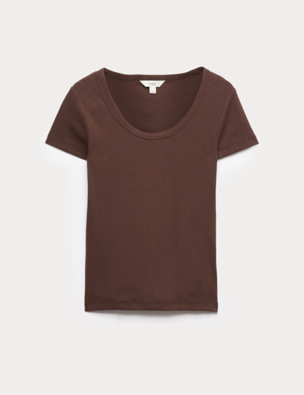 Cotton Rich Scoop Neck Slim Fit T-Shirt