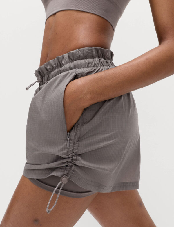Layered Ruched Running Shorts