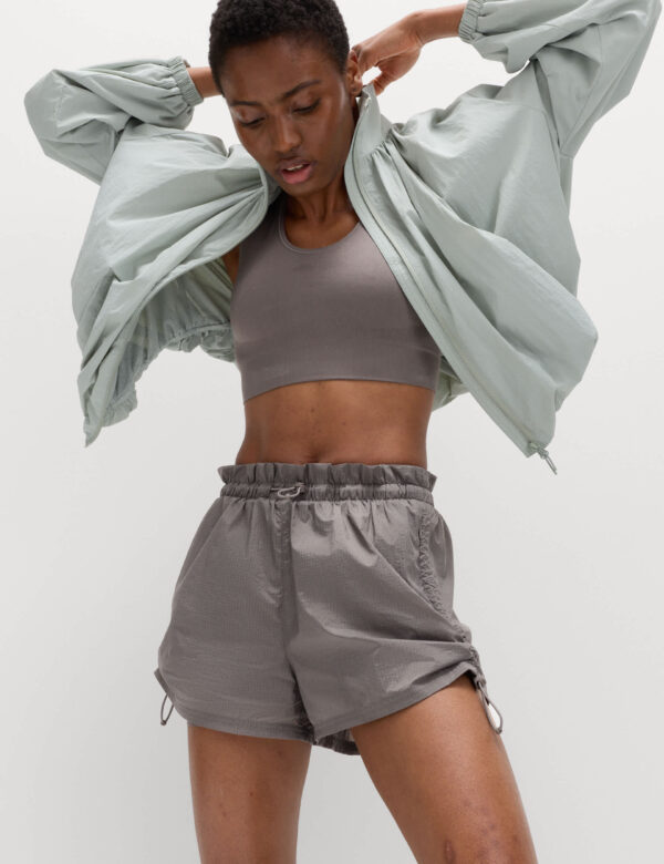 Layered Ruched Running Shorts