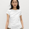 Pure Cotton Slim Fit Ruched T-Shirt