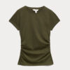 Pure Cotton Slim Fit Ruched T-Shirt