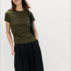 Pure Cotton Slim Fit Ruched T-Shirt