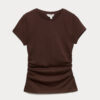 Pure Cotton Slim Fit Ruched T-Shirt